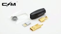 发烧级镀金USB数据线DIY 2.0扁口方口插头AB型连接头