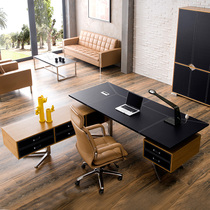 施洛菲迪老板桌简约大班台总裁桌轻奢书桌现代办公桌行政7字型