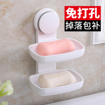 吸盘新款纯色皂盒创意壁挂式免打孔浴室肥皂盒洗澡放香皂沥水架子