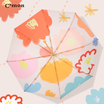 Cmon高颜值太阳伞防紫外线遮阳女专业防晒超轻五折两用折叠晴雨伞