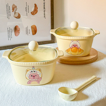 可爱海狸loopy陶瓷泡面碗带盖大号方便面碗学生宿舍螺蛳粉碗汤碗