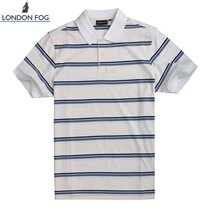 LONDON FOG伦敦雾专柜正品男装全棉条纹翻领男士短袖T恤LS11KT306