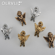 OLRVLI丘比特天使小拉手 纯铜柜子金色 法式复古家具黄铜抽屉把手