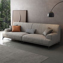 棉麻布艺沙发客厅现代简约小户型直排高级粗麻布意式极简高靠背