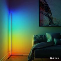 跨境爆款RGB七彩墙角落地灯LED直角长条调光落地灯卧室炫彩墙角灯