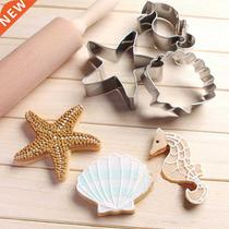 3Pcs/Set Ocean Sea Star Shells Sea Horse Mould Cookies Fonda