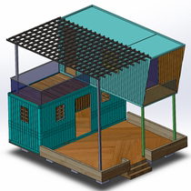 6米双层集装箱房屋子货车厢3D三维几何数模型车箱窗户Solidworks