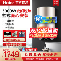 海尔立式电热水器卫生间家用竖式60升50L小体积速热储水式官方