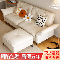 猫爪皮沙发布艺小户型客厅三人双人出租房公寓简约折叠沙发床两用
