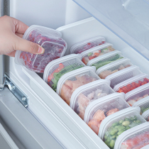 日本进口冰箱冻肉分格盒子冷冻收纳盒食品级专用小号保鲜盒分装盒