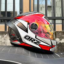 ORZ摩托车头盔男女全盔大尾翼机车头灰四季通用个性新国标3C认证