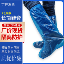 一次性鞋套长筒加厚隔离防水防油塑料靴套防滑漂流耐磨养殖用脚套