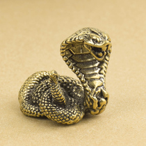 铜蛇摆件黄铜生肖蛇家居客厅装饰铜器工艺品蟒蛇眼镜蛇摆件小礼物