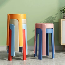 家用凳子加厚塑料可叠放摞叠餐桌板凳风车凳高圆凳胶凳子简约椅子