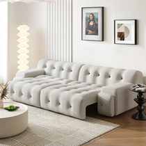 罗奇堡电动功能布艺沙发现代简约小户型客厅奶油风可伸缩沙发床