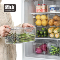 霜山大容量水果蔬菜保鲜盒厨房食品储物盒可叠加长方形冰箱收纳盒