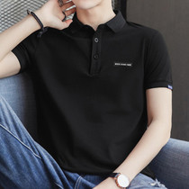 夏天中年男士t短袖T恤30岁半袖35纯棉丅桖40韩版体恤翻领polo衫。