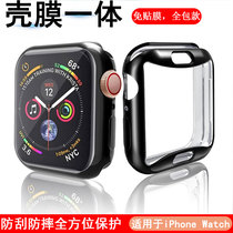 适用于苹果手表Apple Watch Series 6 SE 40 44mm全包保护套5/4/3代电镀硅胶软壳表盘壳膜一体透明防摔防刮