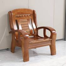 新品实木沙发客厅经济农村木头木质老款老式凉椅春秋椅家用三人位