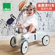 法国Vilac 金属滑行车 扭扭车儿童幼儿玩具 四轮溜溜车 生日礼物