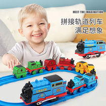 仿真电动小火车轨道套装玩具儿童男孩汽车合金6模型4宝宝2益智3岁