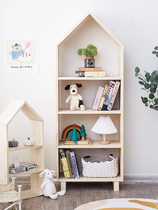 置物架木质收纳架卧室小房子落地卧室家用实木架儿童书架多层储物