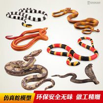 童德仿真蛇模型儿童野生动物玩具爬行动物蟒蛇眼镜蛇响尾蛇银环蛇