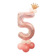 宝宝周岁数字生日气球32寸玫瑰气球派对装饰聚会布置2022公司年会