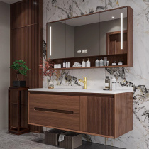 新款橡胶实木浴室柜组合卫生间无缝一体陶瓷盆洗漱台洗手池盆定制