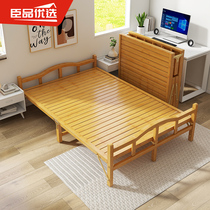 竹床折叠午休床简易单双人实木硬板床办公室成人午睡1.2米行军床