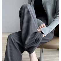 XC窄版阔腿新泡芙裤2024年春季新款高腰直筒垂感休闲垂感小个子裤