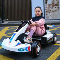 新款网红儿童车电动卡丁车漂移平衡车四轮赛车旋转充电可坐人广场
