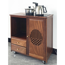 家用实木移动茶水柜茶台烧水壶一体电器带轮茶几边柜功夫茶具