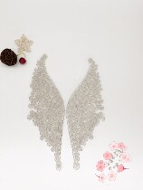 时尚高档领花珠管网纱蕾丝服装挂件花边装饰品蝴蝶花型一对辅料布