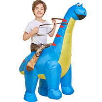 万圣节儿童服装搞笑动物坐骑裤子长颈龙梁龙骑恐龙充气衣服儿童男