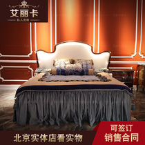 轻奢华大床1.8米实木雕花欧式公主床双人床2米布艺奢华别墅家具