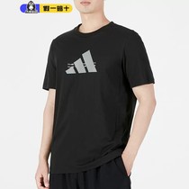 阿迪达斯短袖男装2024夏季新款跑步健身运动服圆领纯棉T恤HE9937