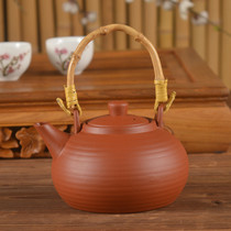 红泥提梁茶壶煮茶器烧水泡茶壶酒精炭炉蜡烛陶然炉加热侧把陶瓷壶
