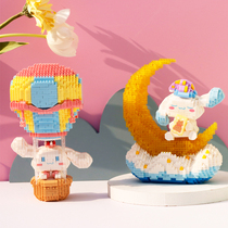 微小颗粒拼装积木中国3D女孩系列成人拼图益智玩具玉桂狗摆件礼物
