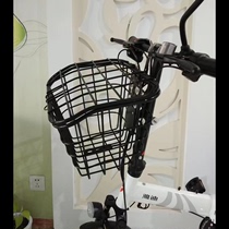 折叠电动车车筐电瓶车金属车篓自行车筐带盖折叠车通用单车菜篮子