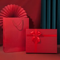 红色喜庆包装盒空盒结婚伴手礼盒衣服围巾礼物盒简约礼品盒子定制