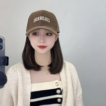 潮流时尚韩版假发帽子一体夏季女款2024新款鸭舌棒球帽短款中长发
