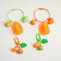 立体ins仿真食玩模型橘子橙子水果剥开瓣钥匙扣包挂件饰品