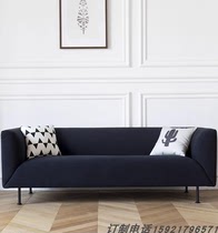 意式极简商用接待家用客厅丝绒布艺黑色大小户型现代简约北欧沙发