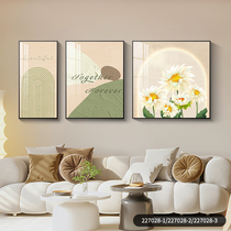 奶油风高端客厅装饰画沙发背景墙轻奢高级感向日葵三联画大气挂画