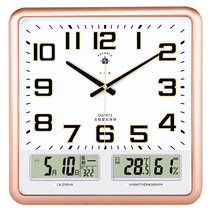 北极星钟表客厅日历挂钟家用万年历时尚现代时钟简约创意石英钟