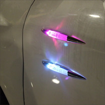 汽车太阳能改装装饰灯 车用感应鲨鱼鳃假侧风口中网灯气氛LED爆闪