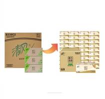 清风抽纸原木纯品盒装面巾纸盒抽200抽整箱36盒硬盒纸B338C2/3N