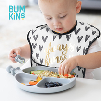 Bumkins宝宝餐盘婴儿吸盘式儿童餐具自主进食分格盘硅胶辅食碗