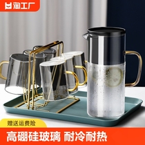 冷水壶玻璃耐高温家用大容量凉水杯茶壶套装耐热扎壶凉白开水壶